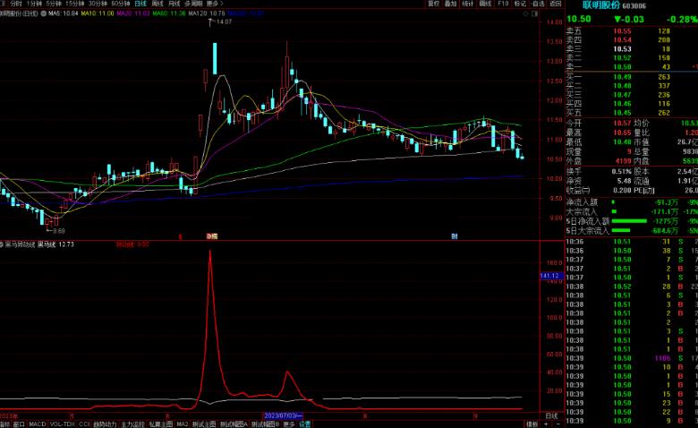 通达信黑马异动线指标公式源码副图